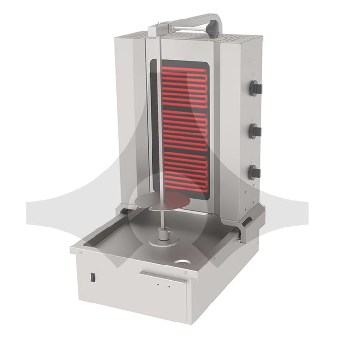 შაურმის აპარატი ელექტრო 3 თავიანი ქვედა ძრავით Atalay ADE-3A - Image 1