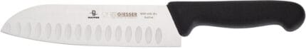 შეფის დანა (SANTOKU)  არასრიალა სახელურით SANTOKU KNIFE BLACK HANDLE 180 MM MATFER