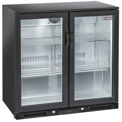 ბოთლის გასაციებელი მაცივარი  Diamond  Ventilated "back bar" bottle cooler, 2 swing glass doors