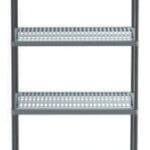 უჟანგავი ფოლადის AISI304+ პლასტმასის ბადე 4 თარო სტელაჟი  Portashelf  PLASTIC + INOX SHELF